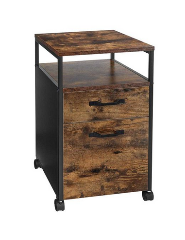 Skuffesektion i metal og møbelplade...