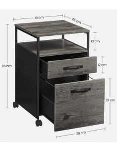 Skuffesektion i metal og... 2