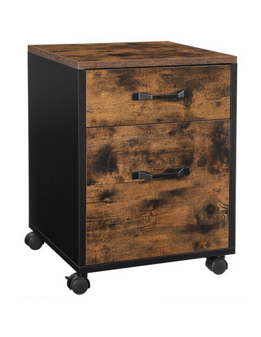 Skuffesektion i metal og møbelplade...