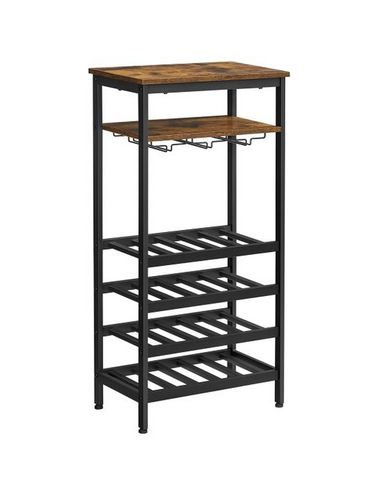 Vinreol i metal og møbelplade H100 x...