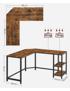 Hjørneskrivebord i metal og... 2
