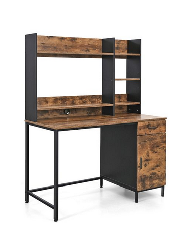 Skrivebord i metal og møbelplade H75...