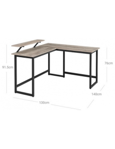 Hjørneskrivebord i metal og... 2