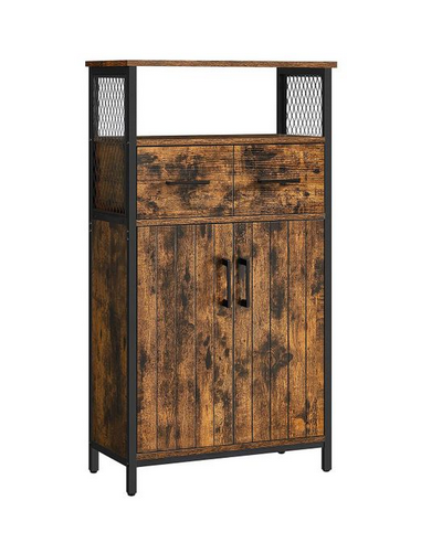 Vitrineskab i metal og møbelplade...