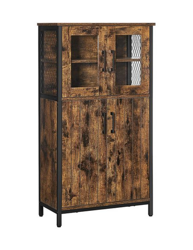 Vitrineskab i metal og møbelplade...