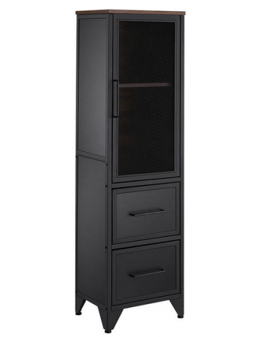 Skab i metal og møbelplade H140 x B40...