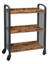 Rullevogn i metal og møbelplade H85 x B66 x D26 cm - Sort/Brun