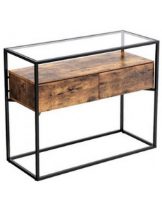 Konsolbord i metal, glas og...
