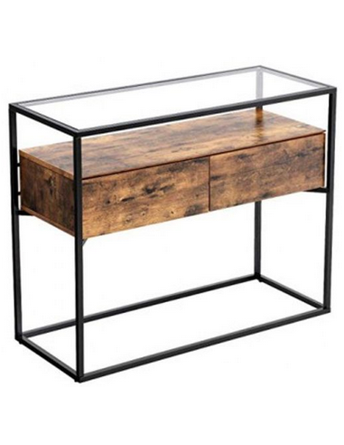 Konsolbord i metal, glas og...