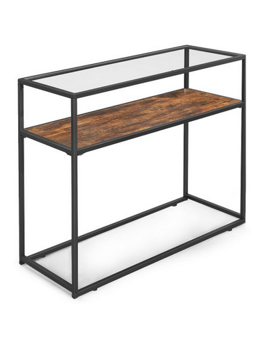 Konsolbord i metal, glas og...