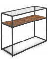 Konsolbord i metal, glas og møbelplade 100 x 40 cm - Sort/Brun