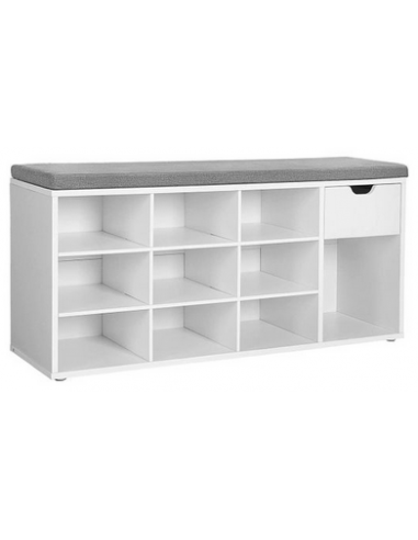 Skoreol med bænk i møbelplade og...