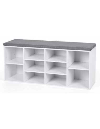 Skoreol med bænk i møbelplade og...