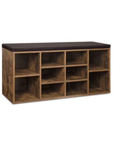 Skoreol med bænk i møbelplade og...