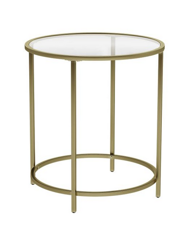 Sofabord i metal og glas H55 x Ø50 cm...