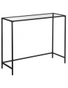 Konsolbord i metal og glas 100 x 35 cm - Sort/Klar