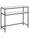 Konsolbord i metal og glas 100 x 35 cm - Sort/Klar