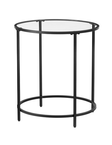 Sofabord i metal og glas H55 x Ø50 cm...