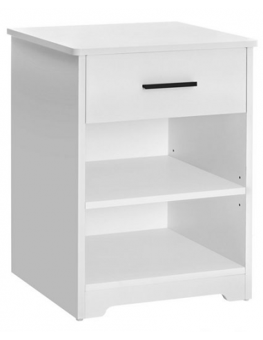 Sengebord i mdf H60 x B40 cm - Hvid/Sort