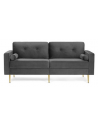 3-personer sofa i velour B190 cm - Guld/Grå
