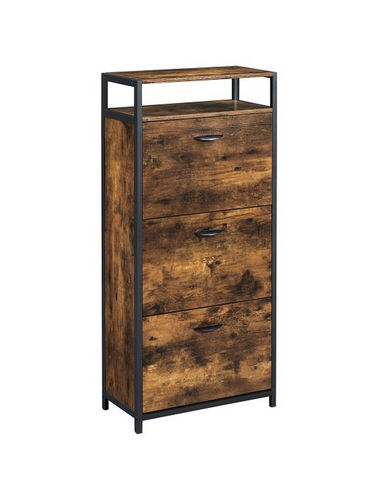 Skoskab i metal og møbelplade H130 x...