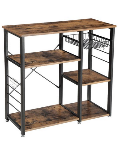 Køkkenreol i metal og møbelplade H84...