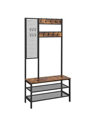 Garderobe i metal og møbelplade H185...