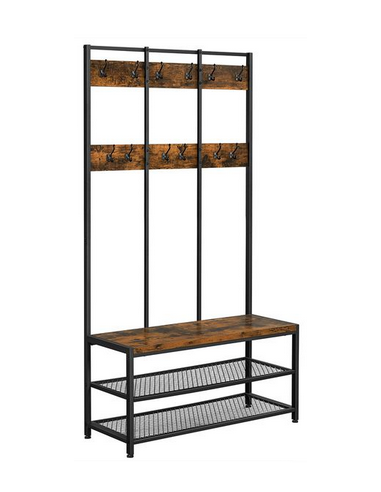 Garderobe i metal og møbelplade H186...