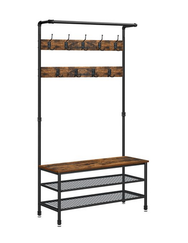 Garderobe i metal og møbelplade H182...