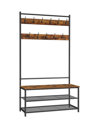 Garderobe i metal og møbelplade H180...