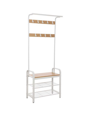 Garderobe i metal og møbelplade H183...