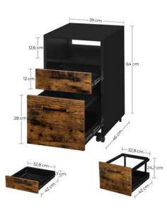 Skuffesektion i metal og... 2