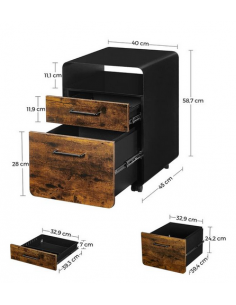 Skuffesektion i metal og... 2
