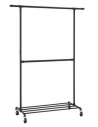 Garderobe stativ i metal H198 x B130 cm - Sort