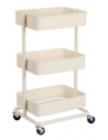 Rullevogn i metal H73,5 x B43 x D35 cm - Cremehvid