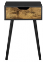 Sengebord i træ og møbelplade H60 x B40 cm - Sort/Vintage brun