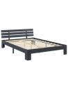 Sengeramme med gavl i fyrretræ 204 x 144 cm - Grå