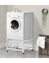 Forhøjning til vaskemaskine i stål H41 x B63 cm - Hvid
