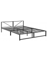 Sengeramme med gavl i stål 210 x 185 cm - Sort
