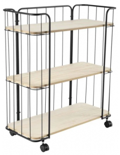 Reol på hjul i metal og mdf...