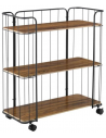 Reol på hjul i metal og mdf H79 x B70 cm - Sort/Brun