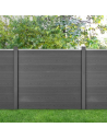 WPC Komposit hegn med pæle H165 x B618 cm - Grå