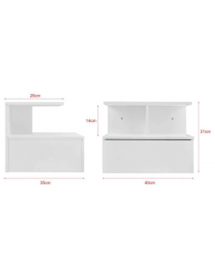 Væghængt sengebord i... 2