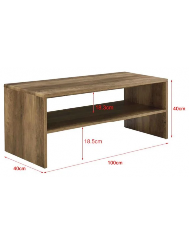 Sofabord i møbelplade 100 x 40 cm - Brun