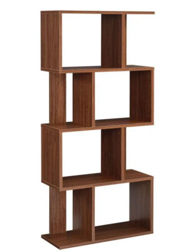 Reol i møbelplade H130 x B60 cm - Valnød