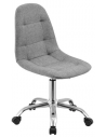 Kontorstol i metal og polyester H79 - 89 cm - Krom/Grå