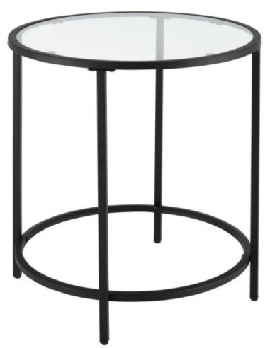 Sofabord i metal og glas H55 x Ø50 cm...