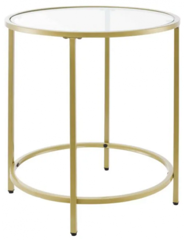 Sofabord i metal og glas H55 x Ø50 cm...