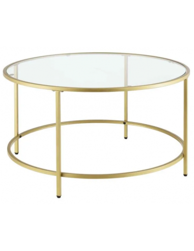 Sofabord i metal og glas H45,5 x Ø84...