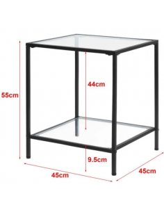 Sengebord i metal og glas... 2